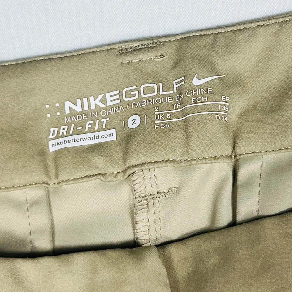 Nike Golf Dri-FIT Khaki Tan Performance Shorts‎ Womens Size 2 589233-234